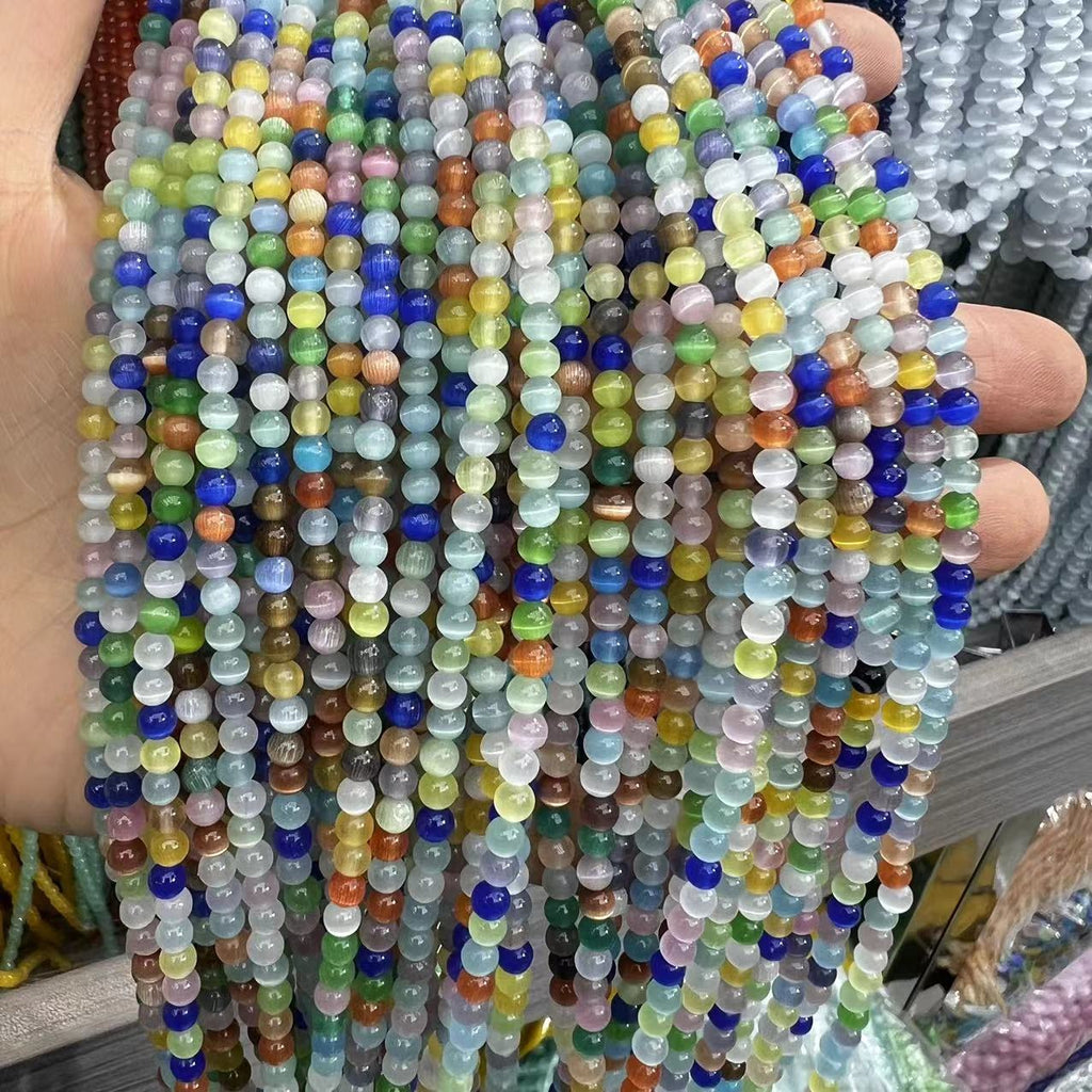 Cat's eye stone beads loose batch bracelet accessories diy jewelry accessories loose beads bracelet necklace material factory direct batch