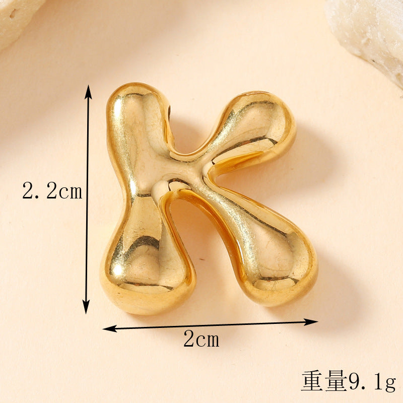 Pendant Single Pendant European and American Fashion Stainless Steel Jewelry Mini Bubble English Letter Pendant DIY Accessories Jewelry