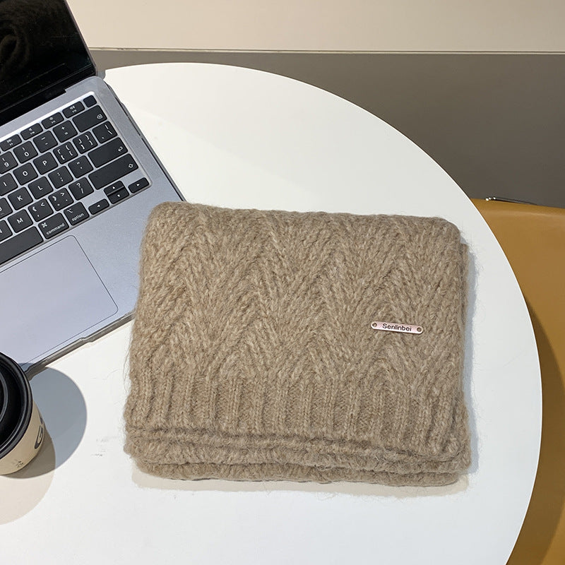 Albaca Alpaca Scarf Women's Winter New Wool Blended Korean Fashionable Student High-grade Knitted Scarf