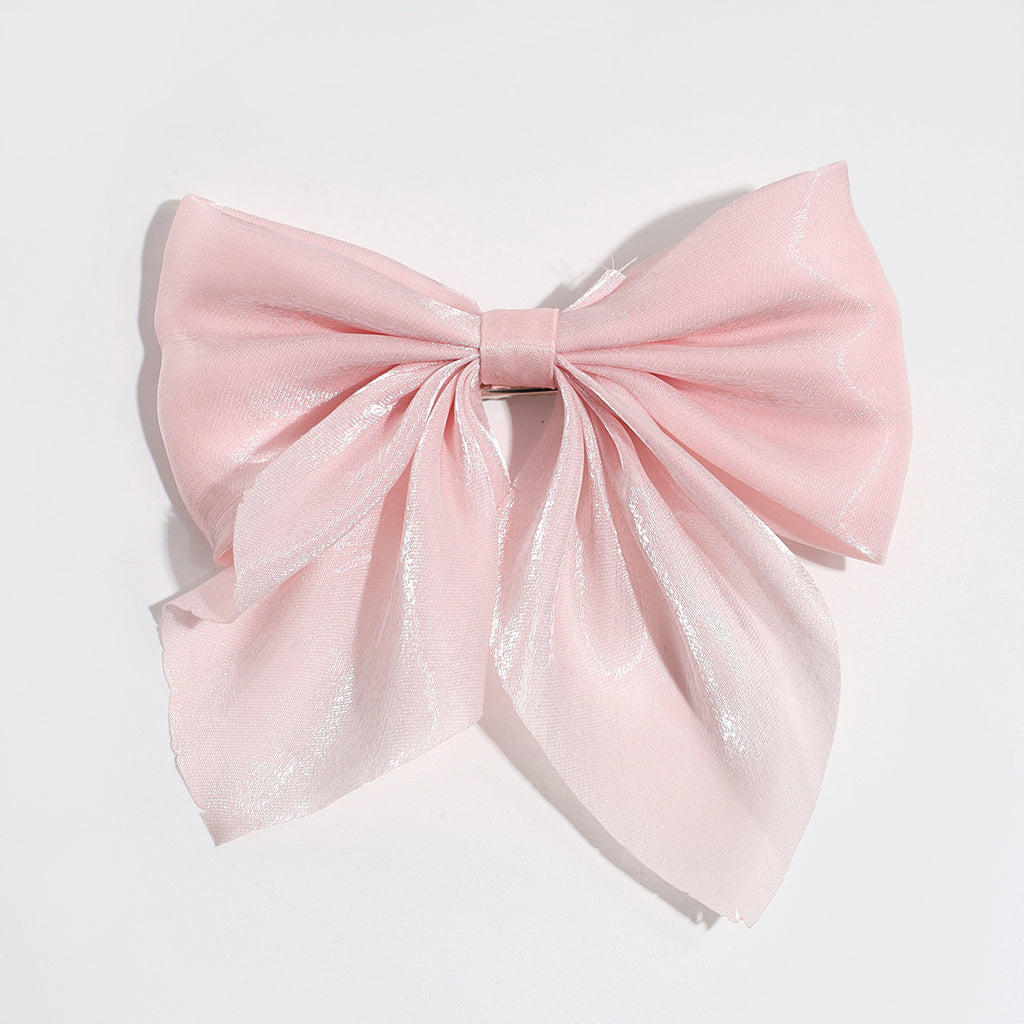 Japanese and Korean Style Elegant Sweet Mesh Bow Pointed Bouth Clip Pontail Decorative Hairpin Elegant Half-Tie Hairpin Hair Accessories