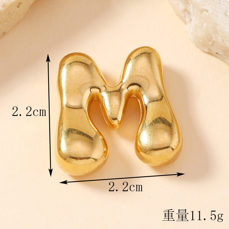 Pendant Single Pendant European and American Fashion Stainless Steel Jewelry Mini Bubble English Letter Pendant DIY Accessories Jewelry