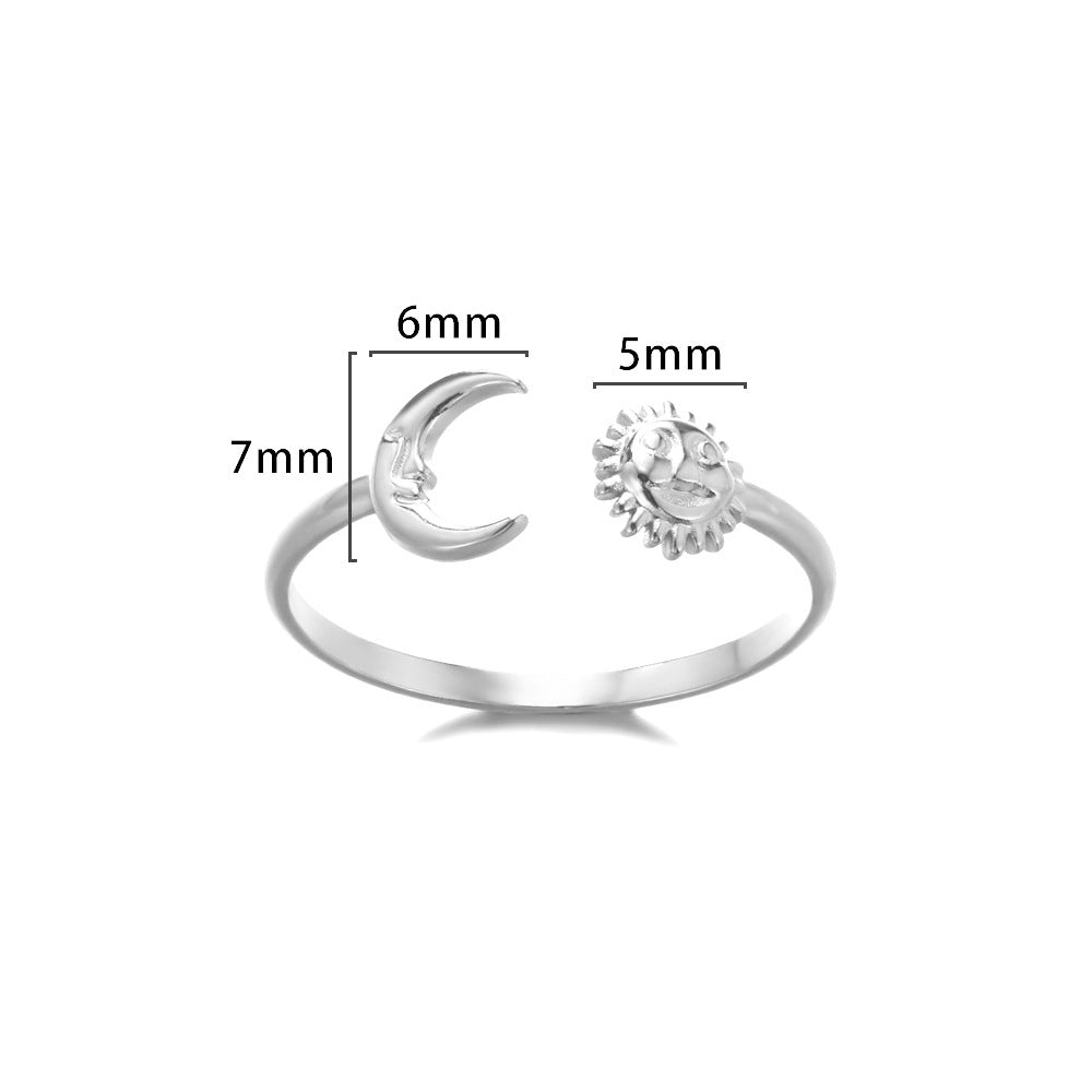 Cross-border stainless steel ring adjustable geometric ring 18k
