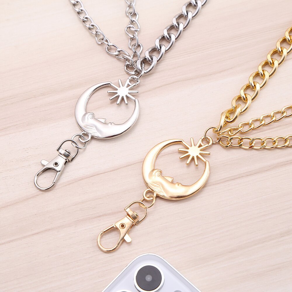 Cross-border European and American Metal Sunflower Multi-layer Waist Chain Accessories Hip-hop Retro Crescent Body Chain Waist Decoration