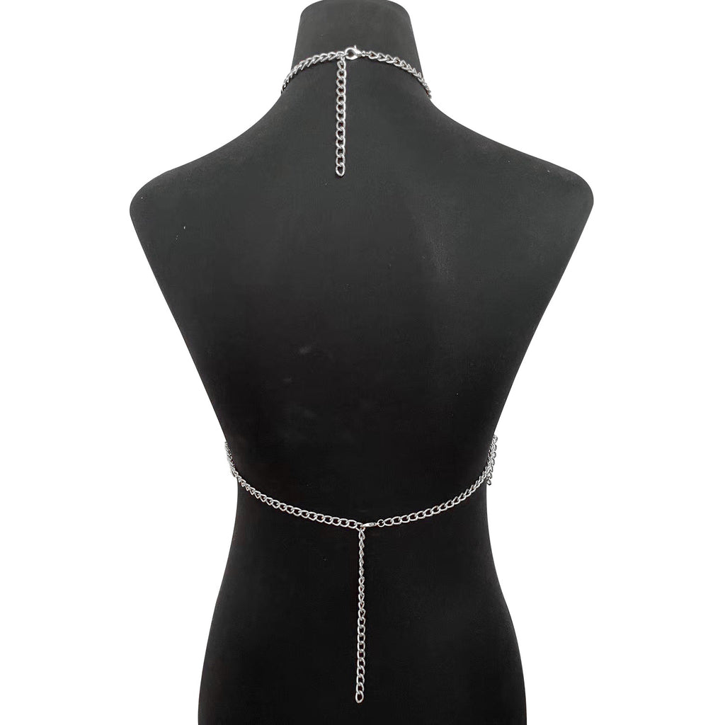 Bamboo such as clothing nightclub fashion hot girl metal ring neck mesh hollow sexy body chain DL0001