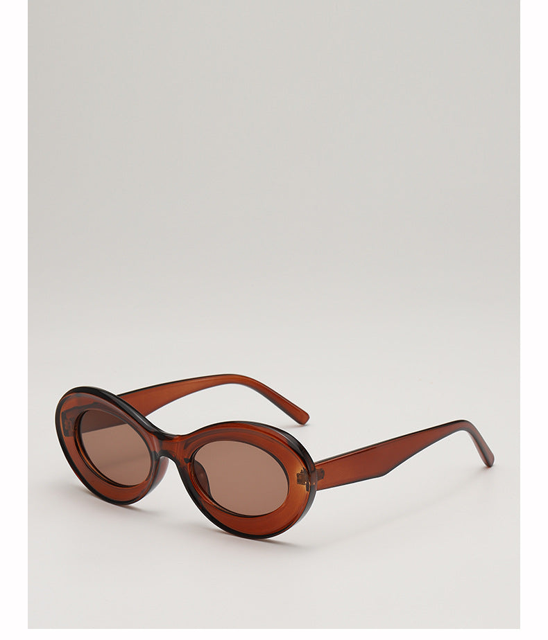 Oleo New Candy Color Small Frame Oval Dopamine Color Sunglasses Travel Party Photo Shade Sunglasses
