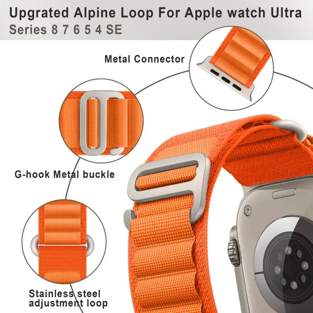 Alpine Loop Strap for Apple watch Ultra 2 Band 49mm 44mm 40mm 45mm 41mm 46mm 42mm Bracelet iWatch Series 10 SE 9 8 7 6 5 4 Bands