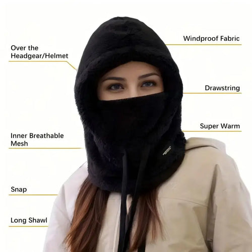 1/2pcs Winter Warm Balaclava Thermal Windproof Ski Hood Motocycle Face Cover Polar Fleece Adjustable Cycling Neck Cover Mask