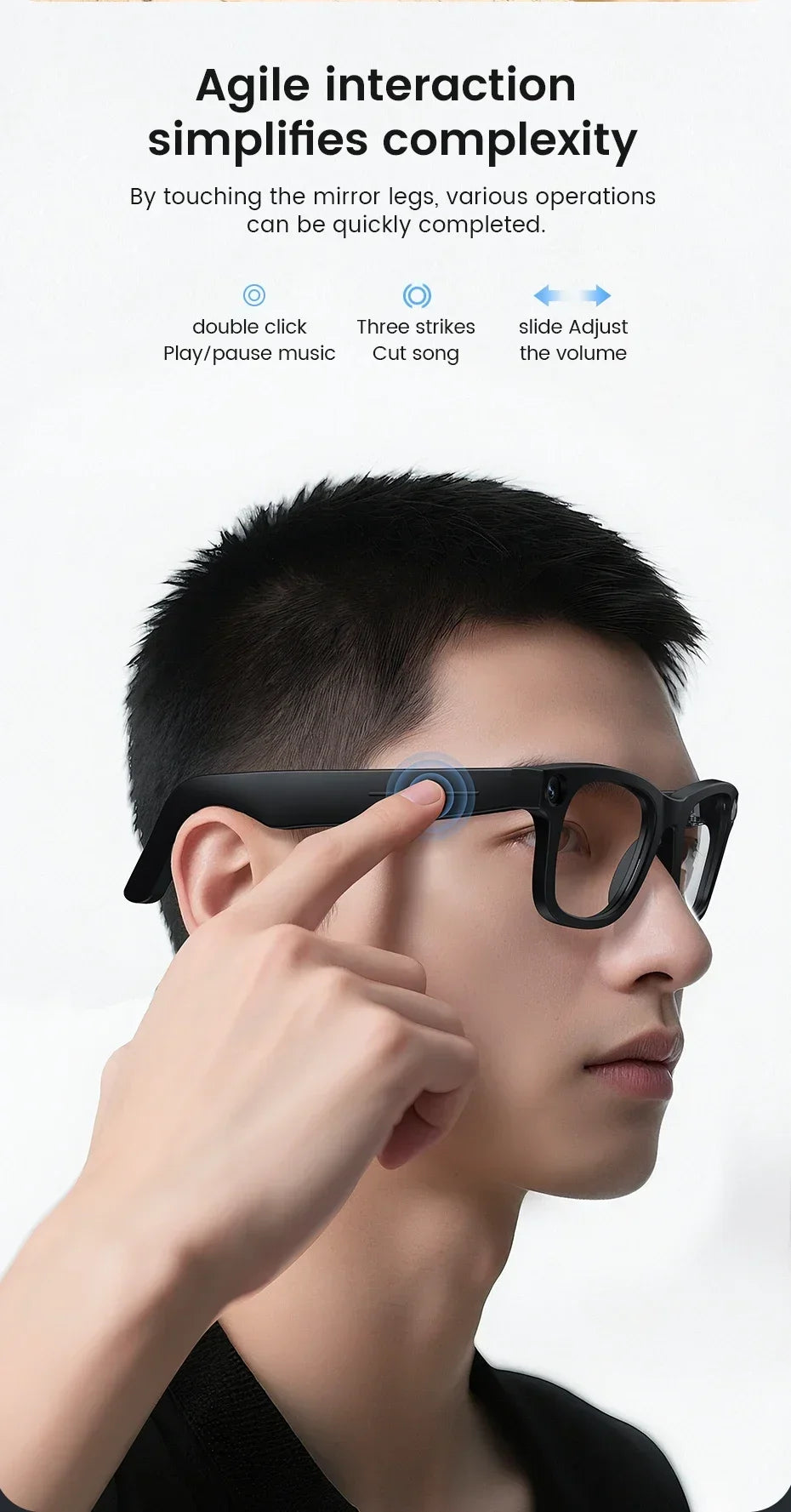 2026 New Smart Glasses 8 Million Pixels HD Photo Video Recording AI Intelligent Translation Call Noise Reduction Smart Glasses