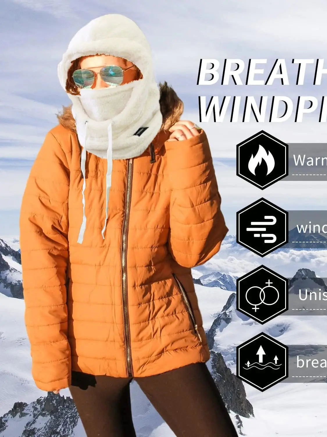 1/2pcs Winter Warm Balaclava Thermal Windproof Ski Hood Motocycle Face Cover Polar Fleece Adjustable Cycling Neck Cover Mask