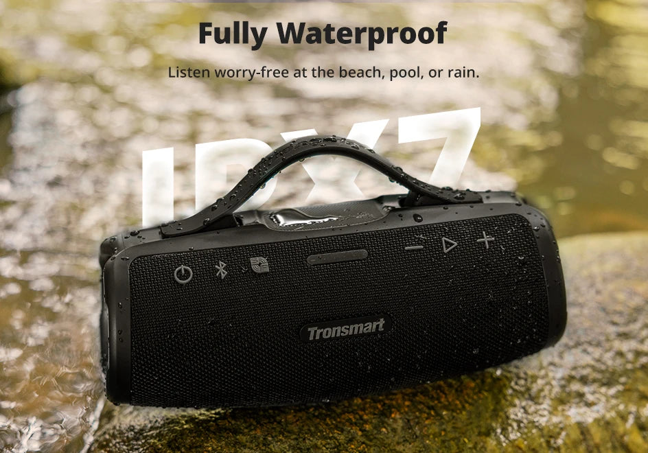 Tronsmart Mirtune S100 Bluetooth Speaker Powerful Speaker with 50W, IPX7 Waterproof, Retractable Handle, Built-in Powerbank