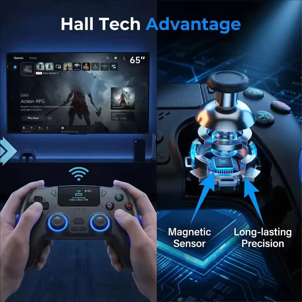 Smart Screen Wireless Game Controller For PS4 Gamepad with Customizable Display For IOS Andriod Table Steam Switch Joystick