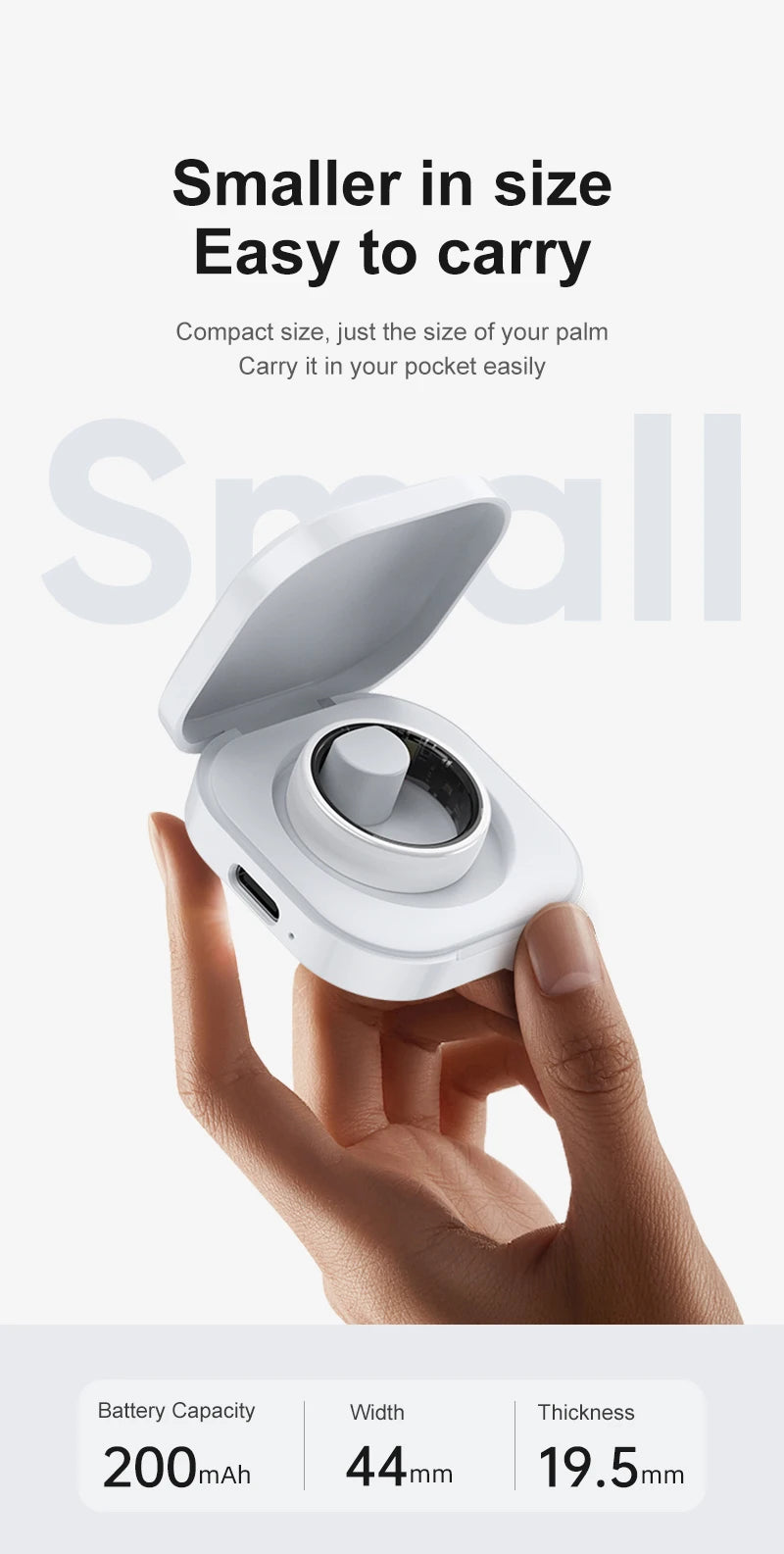 Smart Ring For Men Women With Charging Case,Couple Space Interaction,Health and Sleep Monitor,Multi Sport Mode,5ATM Waterproof