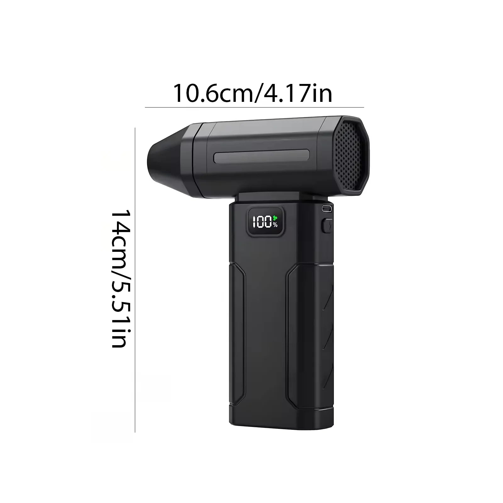 130000RPM High Speed Turbo Jet Fan Rechargeable Electric Air Duster Compressed Air Blower Screen Display for Dust Snow Cleaning