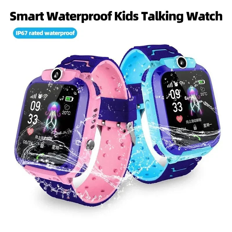 Smart Watch for Kids with SOS Antilost GPS Location Camera Sim Card Call Function Waterproof Suitable for Android iOS New