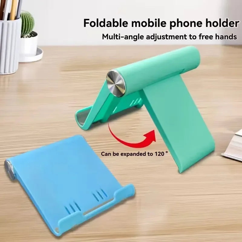 Adjustable Mobile Phone Stand Portable Folding Desktop Phone Holder Compatible with Mobile Phones and Tablets