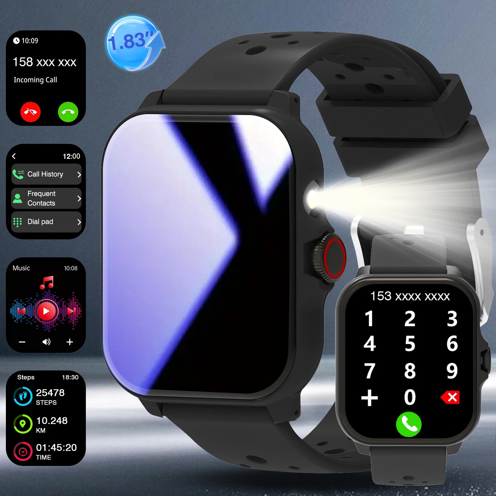 Smart Watch Multi-functional sports smart watch ,Wireless Calling, Personalized the Watch Faces,Music control