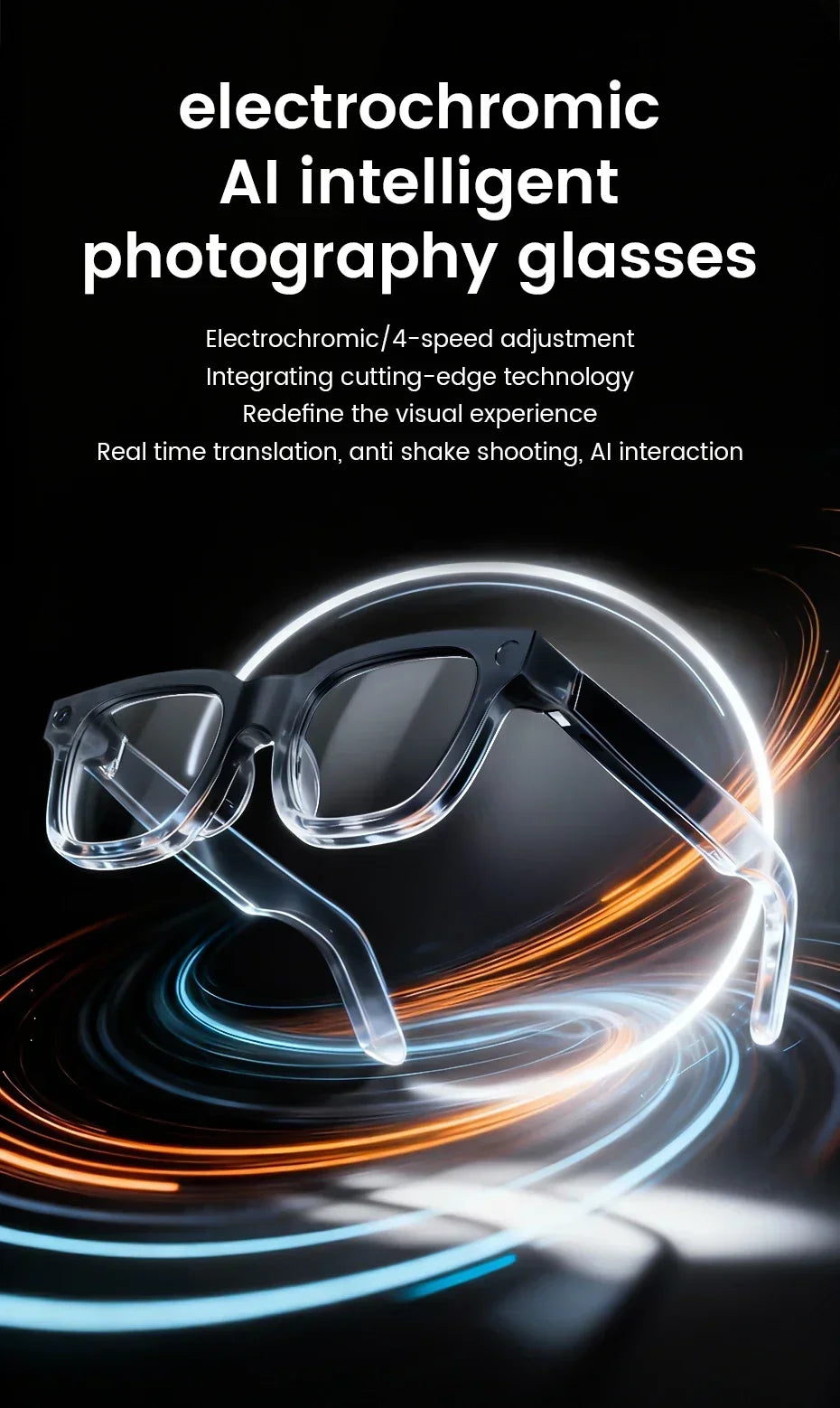 2026 New Smart Glasses 8 Million Pixels HD Photo Video Recording AI Intelligent Translation Call Noise Reduction Smart Glasses