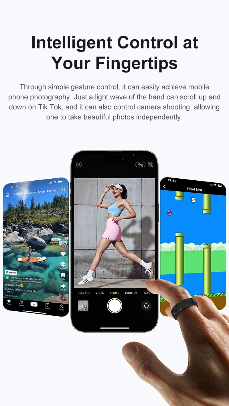 Smart Ring For Men Women With Charging Case,Couple Space Interaction,Health and Sleep Monitor,Multi Sport Mode,5ATM Waterproof