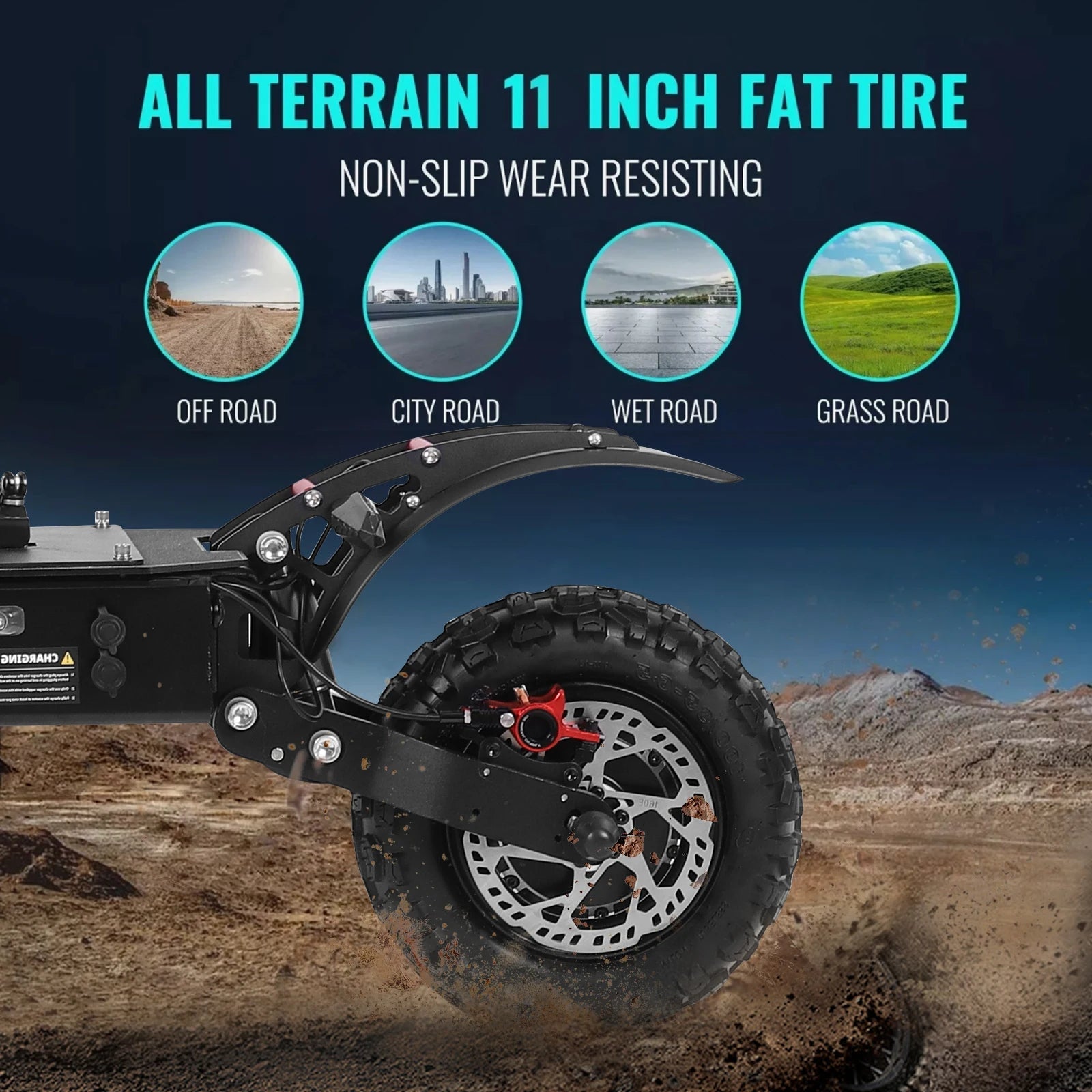 J30 MAX Electric Scooter Dual 3000W Motors 60V38Ah Battery 11" Off Road Tire 85KMH Top Speed 100KM Range 440lbs Load Disc Brakes