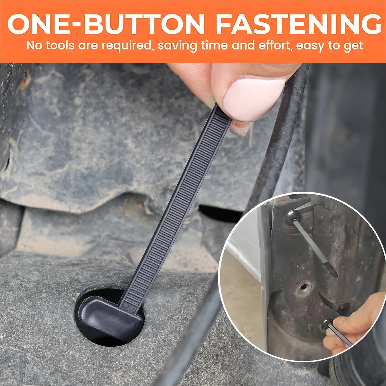 Universal Nylon Cable Tie Buckle Auto Fastener Screw Replacement Clip Car Fender Trunk Engine Guard Panel Wire Management Secure