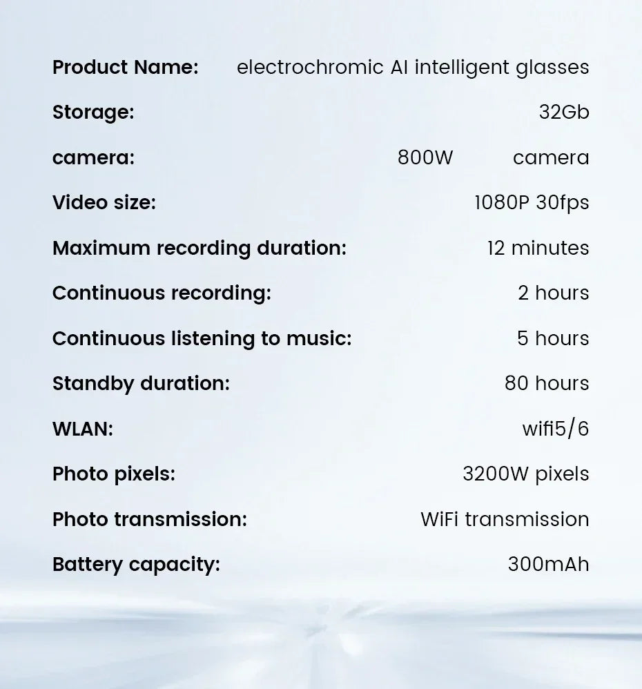 2026 New Smart Glasses 8 Million Pixels HD Photo Video Recording AI Intelligent Translation Call Noise Reduction Smart Glasses