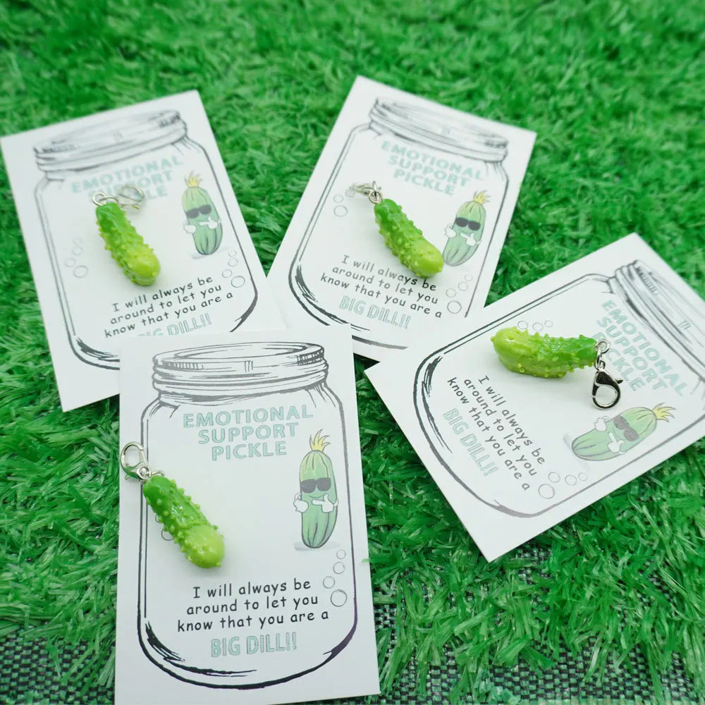 Premium Quality Exquisite Mini Emotional Support Pickle Keychain Pendant – Sparkly 3D Charm for Bags & Car Keys, Cute Versatile Girly Accessory, Thoughtful Creative Gift for Daily Use