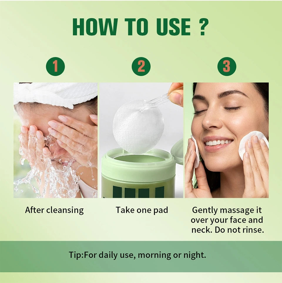 Skincare Anti-Aging, Dark Spot & Wrinkle Minimizing Toner Pads with Snail Mucin, Centella Asiatica, Niacinamide, Peptide Complex