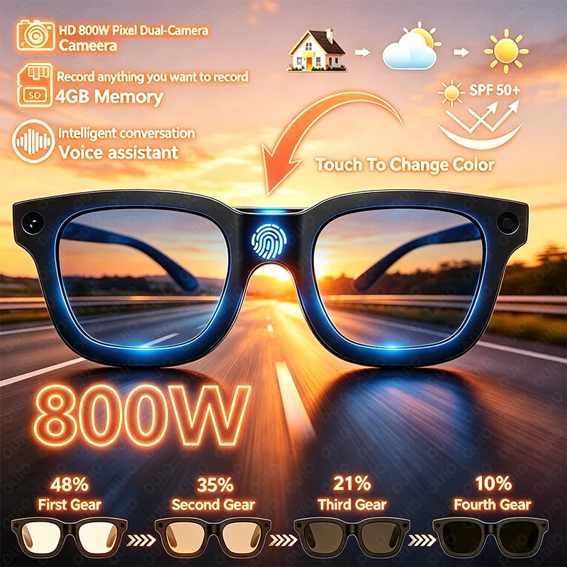 2026 New Smart Glasses 8 Million Pixels HD Photo Video Recording AI Intelligent Translation Call Noise Reduction Smart Glasses