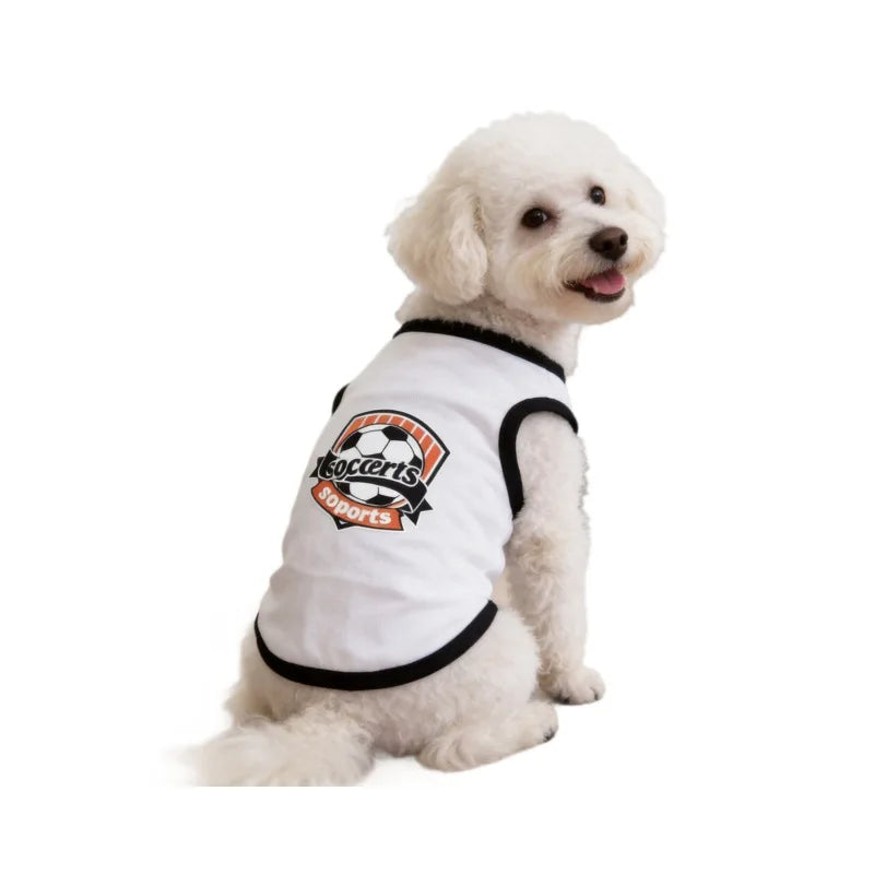 Summer Pet Clothes Breathable Mesh Dog Cat Jersey Cute Puppy Kitten Vest Shedding Control Apparel Holiday Party Dog Clothing