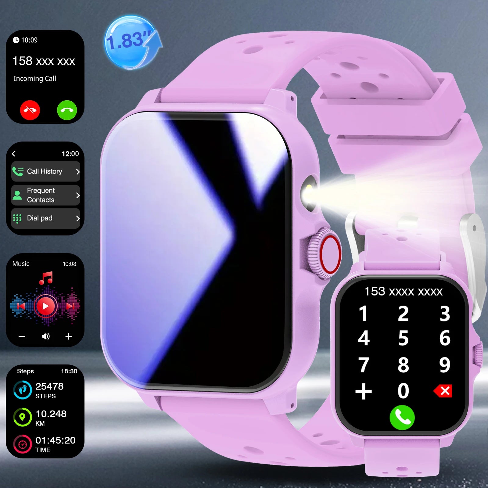 Smart Watch Multi-functional sports smart watch ,Wireless Calling, Personalized the Watch Faces,Music control