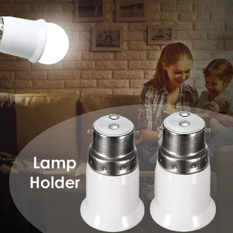 5x Lamp Sockets Converter B22 To E27 LED Bulb Converter Lamp Base Holder Screw Light Socket Adapter Anti-burning Bulb Holder