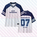 Summer 3D Digital Print ARIRANG KEEP SWIMMING V Neck T-Shirt Fans Breathable Jersey Men's Women's Casual Short Sleeve Man Tops T