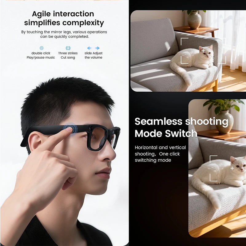 2026 New Smart Glasses 8 Million Pixels HD Photo Video Recording AI Intelligent Translation Call Noise Reduction Smart Glasses