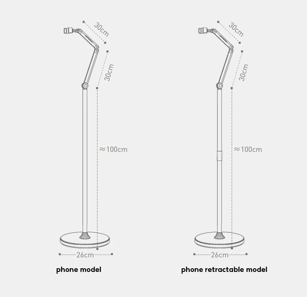Tablet Stand Phone Holder Floor Lazy Support Stand Desktop Live Broadcast Stand Aluminum Alloy Retractable iPad Clip