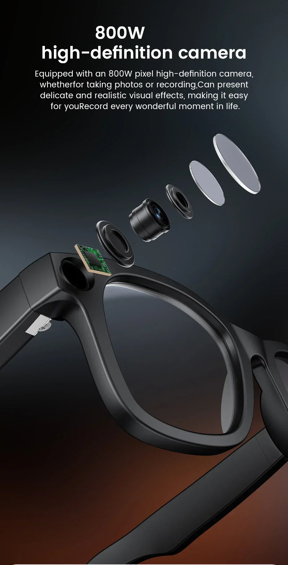 2026 New Smart Glasses 8 Million Pixels HD Photo Video Recording AI Intelligent Translation Call Noise Reduction Smart Glasses