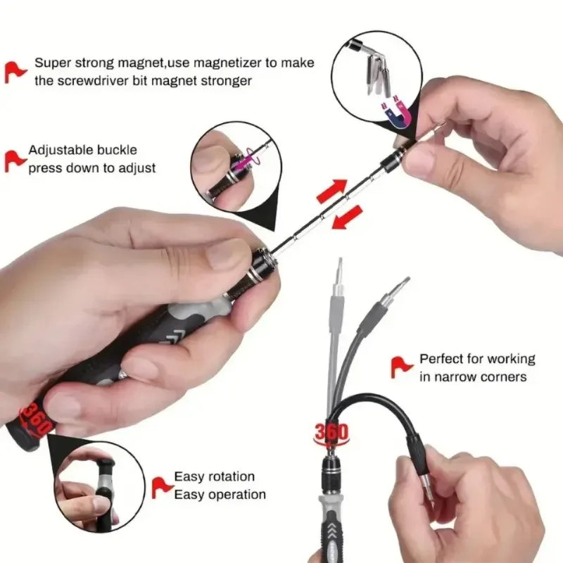 115-in-1 Precision Screwdriver Set with Magnetic Bits - Electronics Repair Tool Kit for Phone, Laptop, PC & DIY Projects
