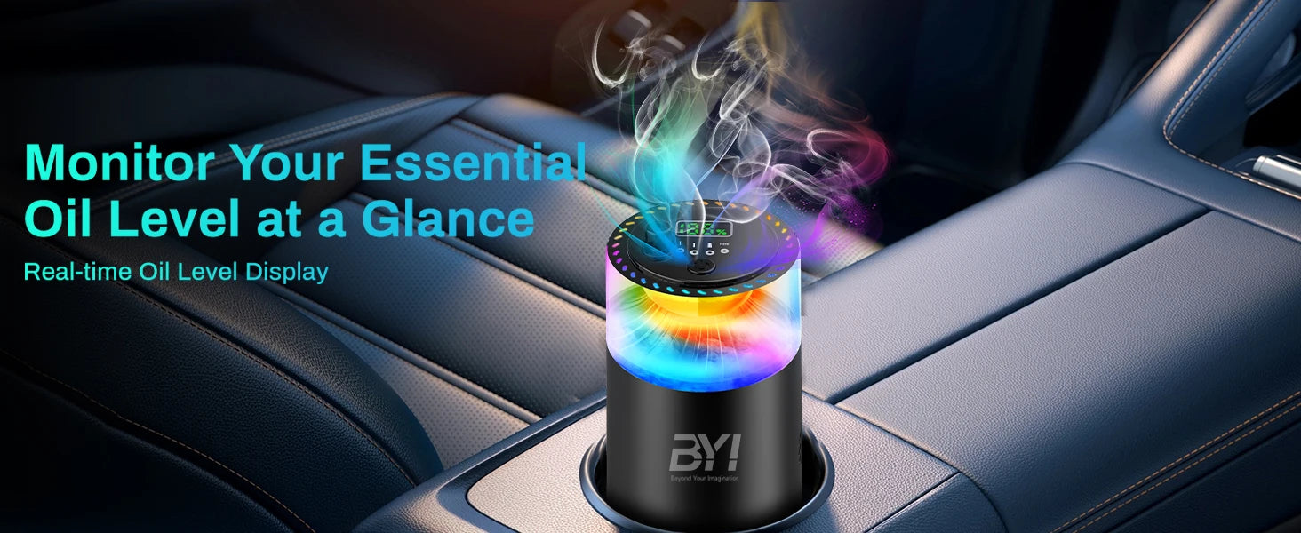 Smart Car Air Freshener With RGB Ambient Light, Galaxy Cloud Mist, Auto On/Off, Built-in Battery, Car Aroma Diffuser, Home, Offi