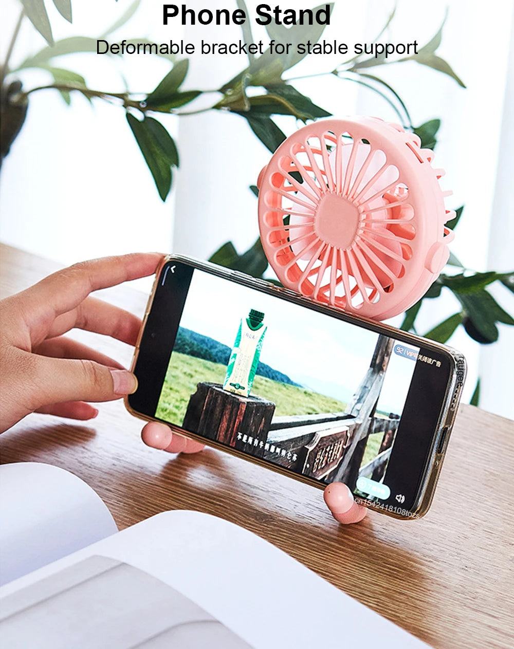 Portable Clip Fan Mini Stroller Fan USB Rechargeable Baby Stroller Octopus Fan 360° Rotate Outdoor Tripod Fan Small Clip Fan