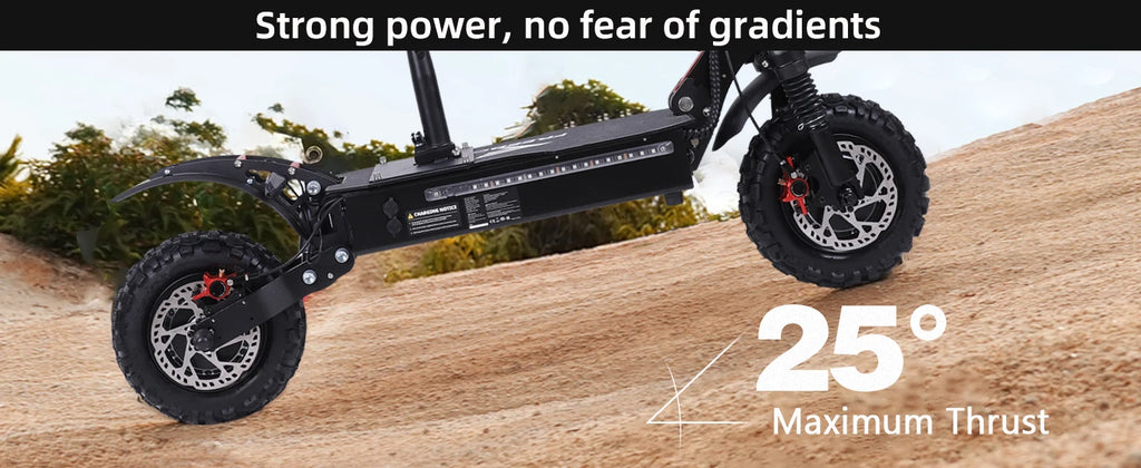 J30 MAX Electric Scooter Dual 3000W Motors 60V38Ah Battery 11" Off Road Tire 85KMH Top Speed 100KM Range 440lbs Load Disc Brakes