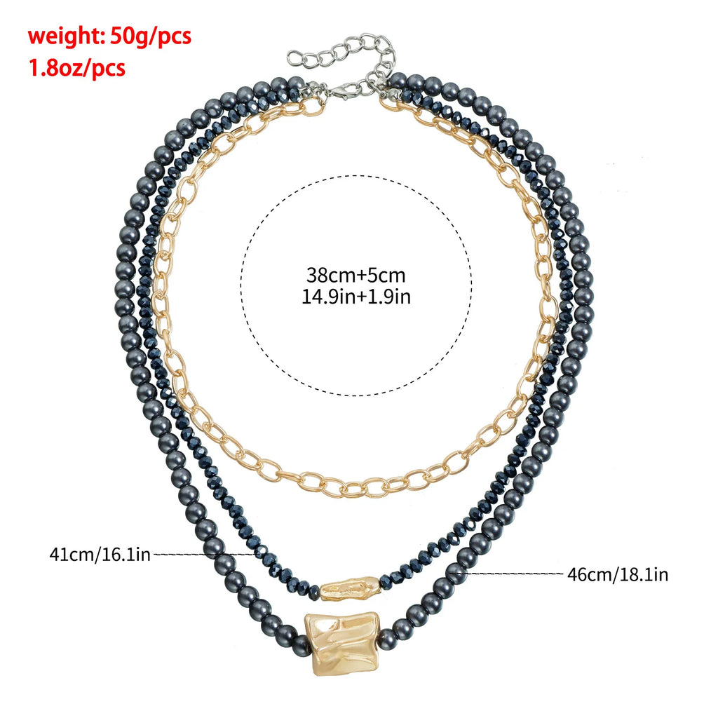 Fashion Geometric Bead Irregular CCB Pendant Necklace Spicy Girl Sexy Jewelry Accessories