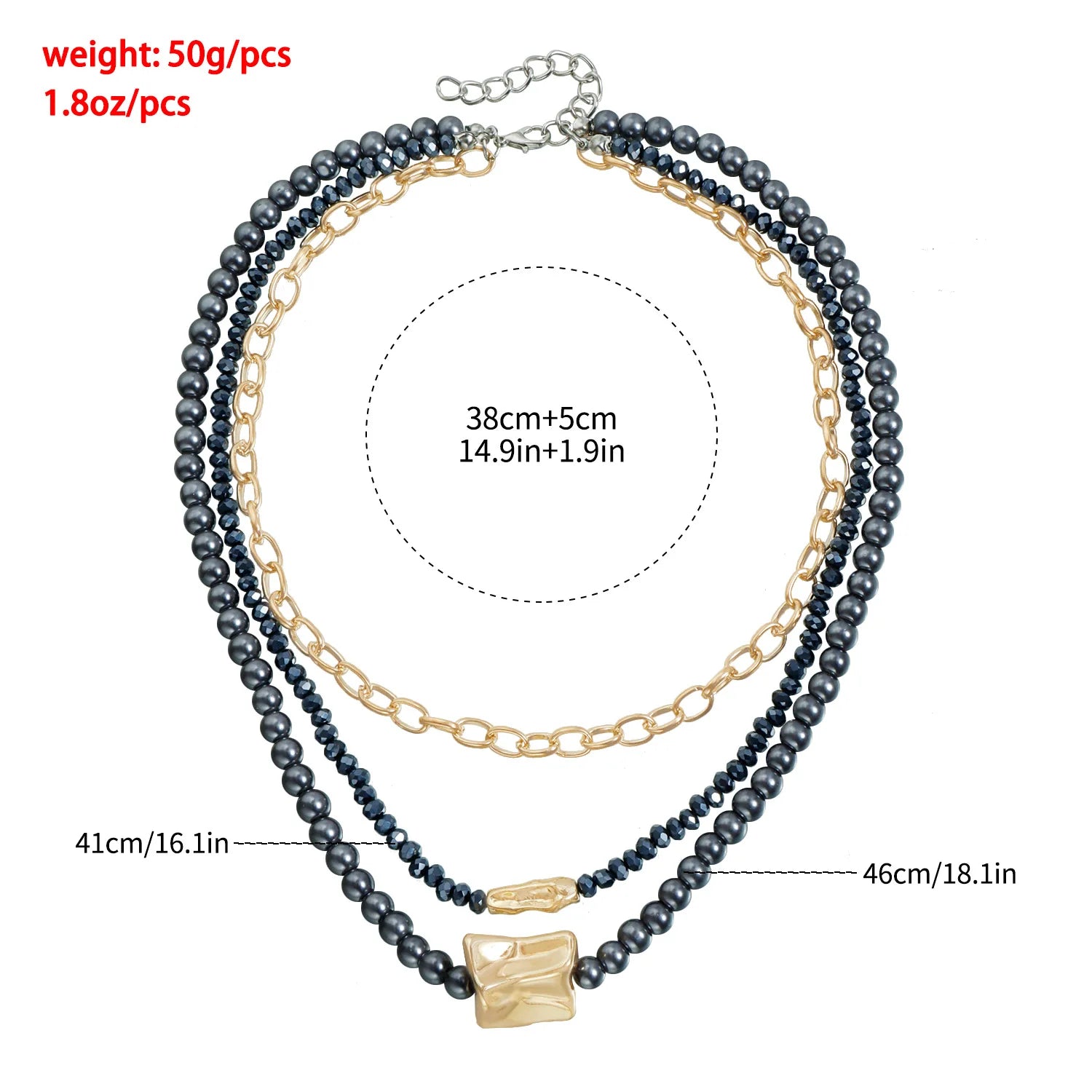 Fashion Geometric Bead Irregular CCB Pendant Necklace Spicy Girl Sexy Jewelry Accessories