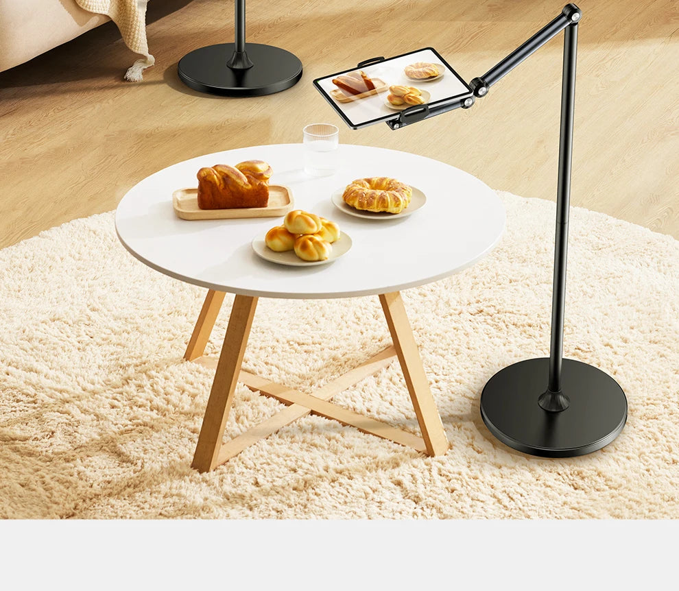 Tablet Stand Phone Holder Floor Lazy Support Stand Desktop Live Broadcast Stand Aluminum Alloy Retractable iPad Clip