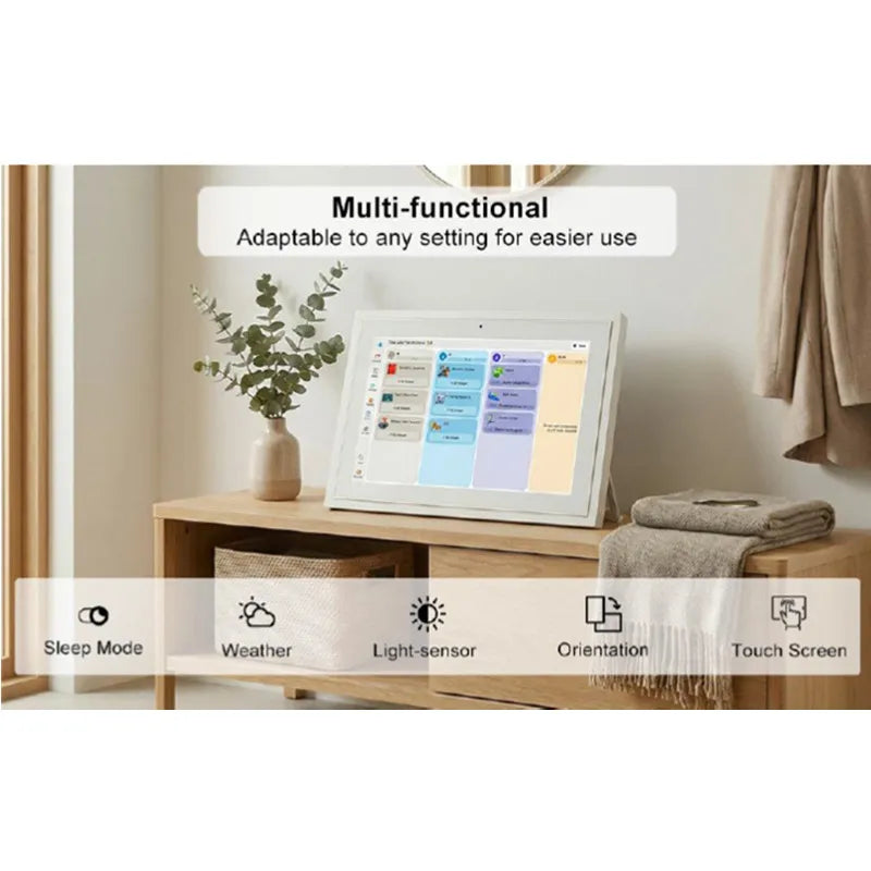Smart 10.1 Inch Electronic Calendar Digital Clock with App Control, Multi-function Desktop Display, Large Screen Weather & Date