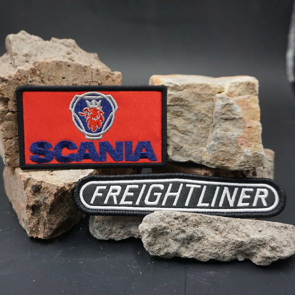 Freightliner Trucks Embroidered Patches Applique Sewing Label punk biker Band Rock Clothes Badges with hook backing or sew on