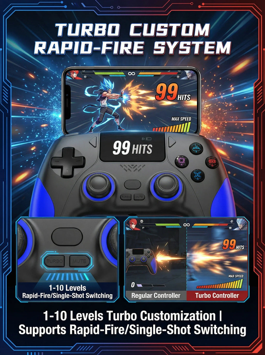 Smart Screen Wireless Game Controller For PS4 Gamepad with Customizable Display For IOS Andriod Table Steam Switch Joystick