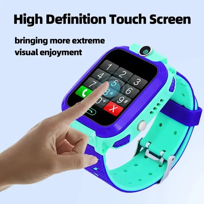 Smart Watch for Kids with SOS Antilost GPS Location Camera Sim Card Call Function Waterproof Suitable for Android iOS New