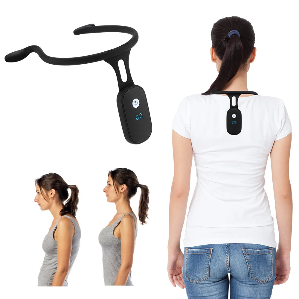 Smart Posture Reminder Device Vibration Alert Back Support Wearable Anti-Slouch Sensor for Adults Kids Office Home Daily Use