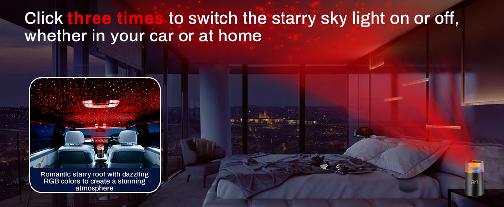 Smart Car Air Freshener With RGB Ambient Light, Galaxy Cloud Mist, Auto On/Off, Built-in Battery, Car Aroma Diffuser, Home, Offi