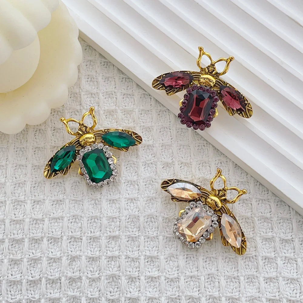 Vintage Full Rhinestone Owl Brooches For Women Men Creative Cartoon Bird Brooch Clothing Crystal Pins Office Luxury Jewelry Gift