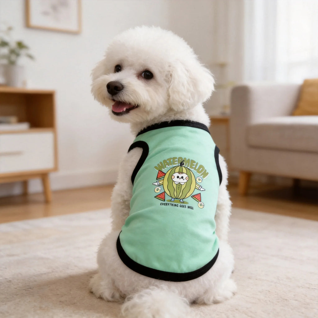 Summer Pet Clothes Breathable Mesh Dog Cat Jersey Cute Puppy Kitten Vest Shedding Control Apparel Holiday Party Dog Clothing